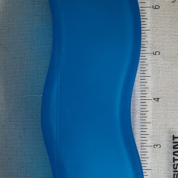 IKEA Skämt Frosted Glass Blue Wavy Bud Flower Vase Squiggle Wave Shape Retro - Picture 2 of 7